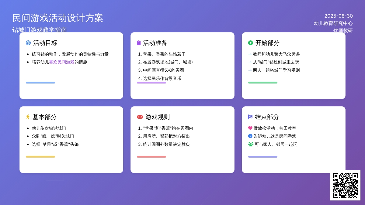幼儿园中班民间体育游戏：城门城门几丈高