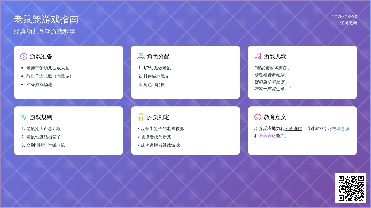 幼儿园体育游戏：老鼠笼