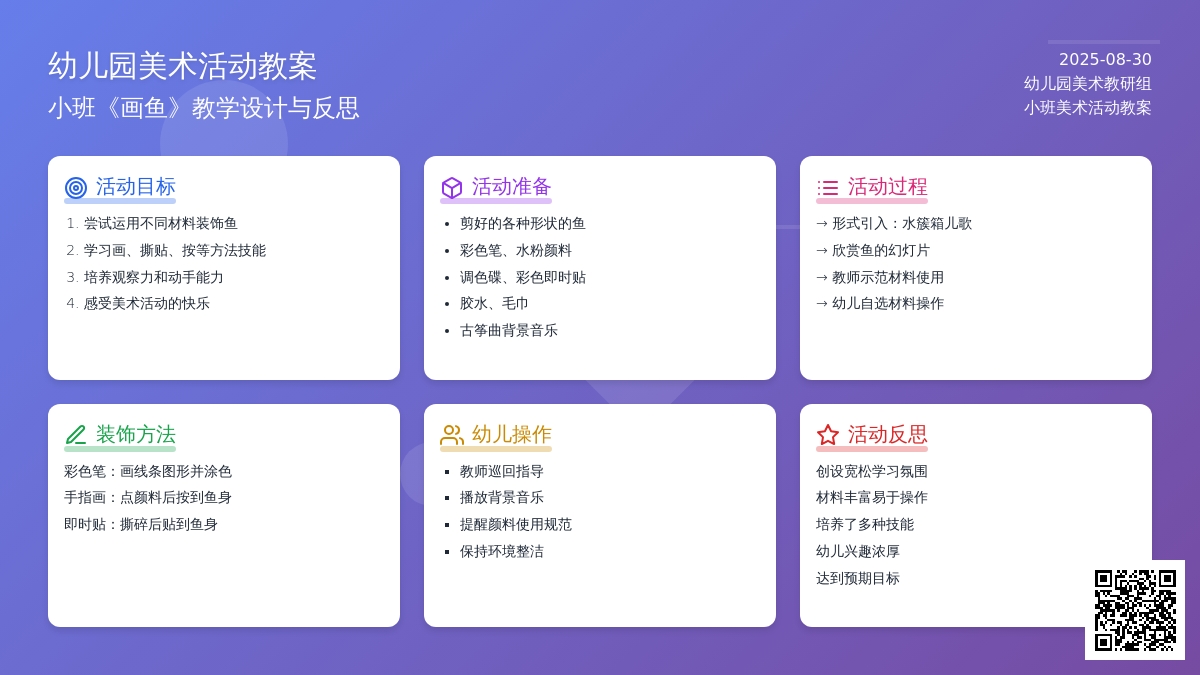 幼儿园小班教案《画鱼》含反思