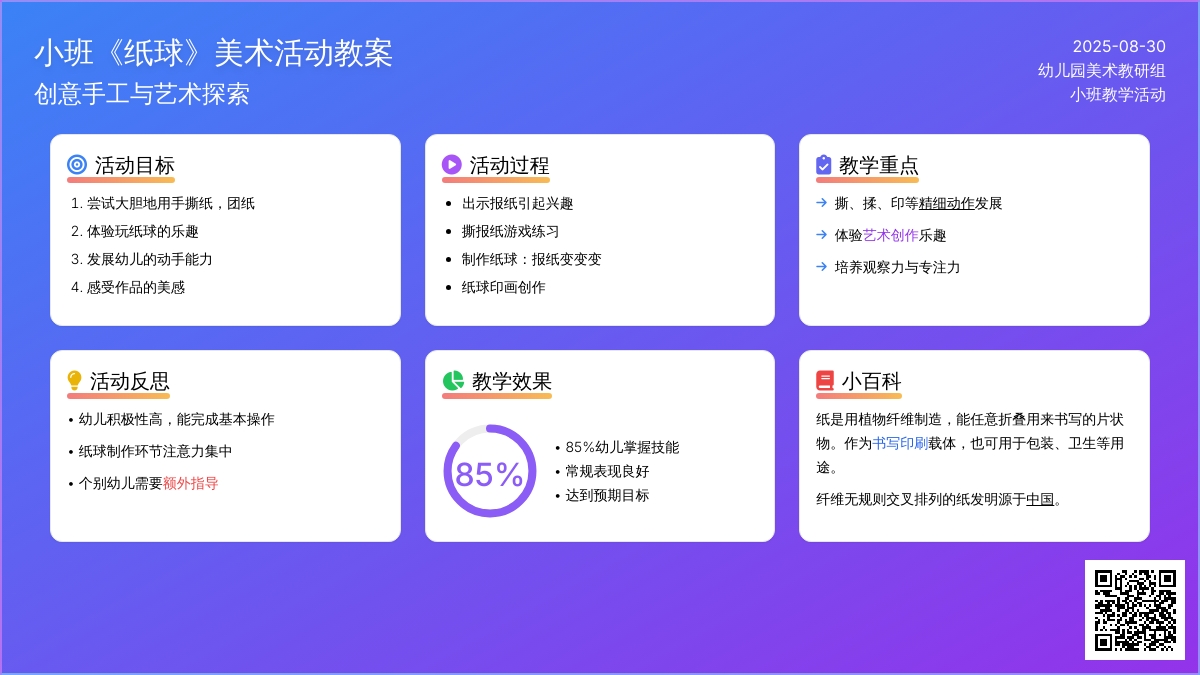 幼儿园小班教案《纸球》含反思