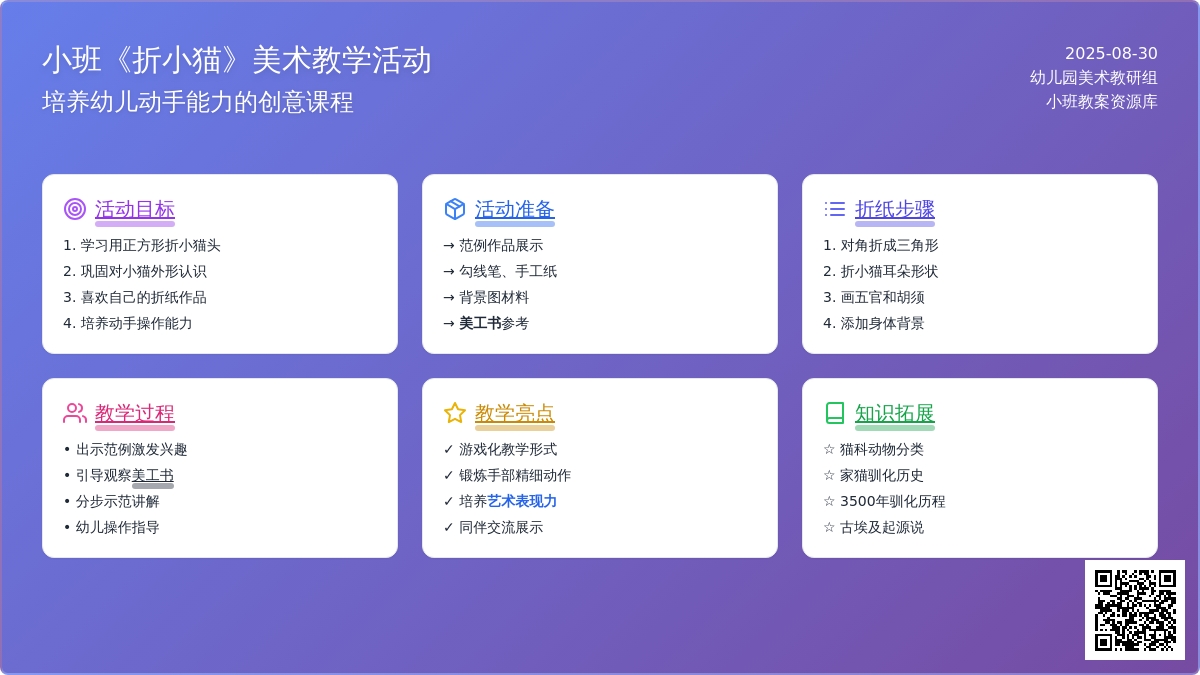 幼儿园小班教案《折小猫》含反思
