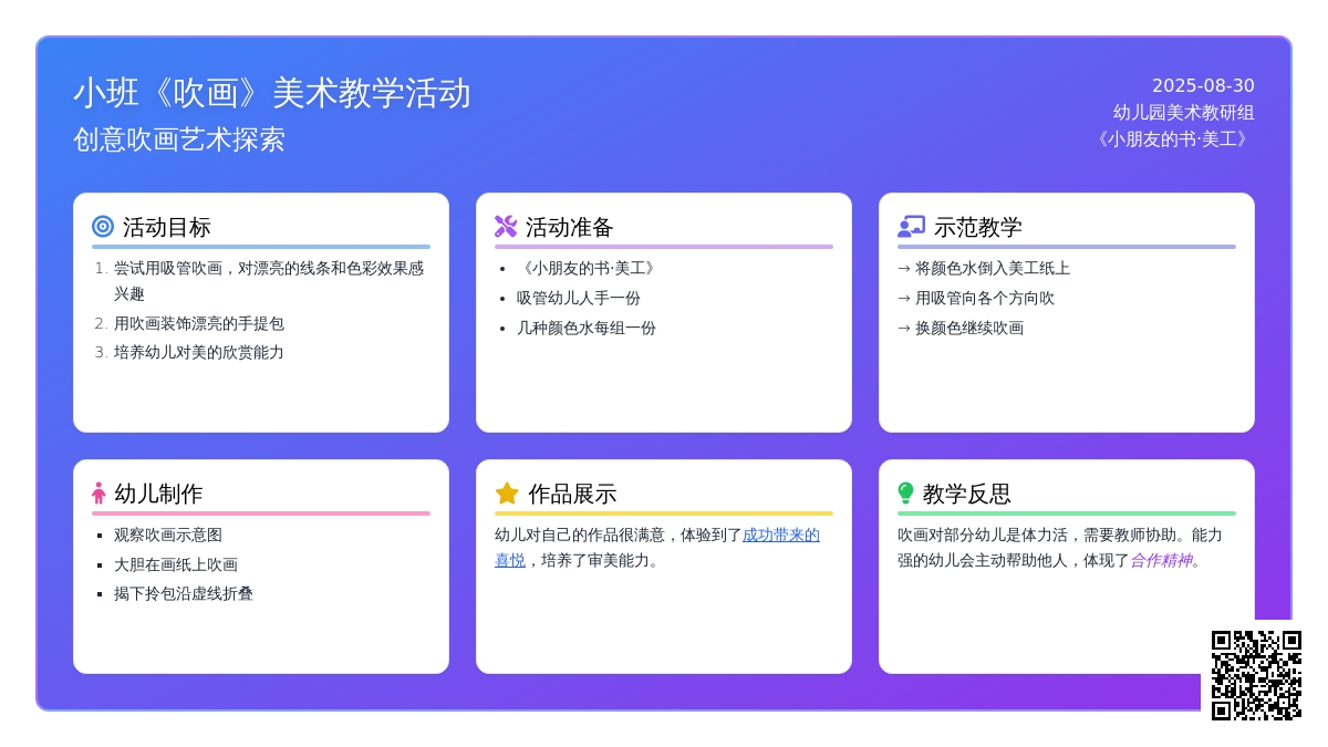幼儿园小班教案《吹画》含反思