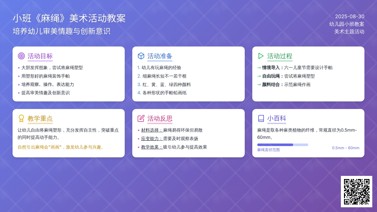 幼儿园小班教案《麻绳》含反思