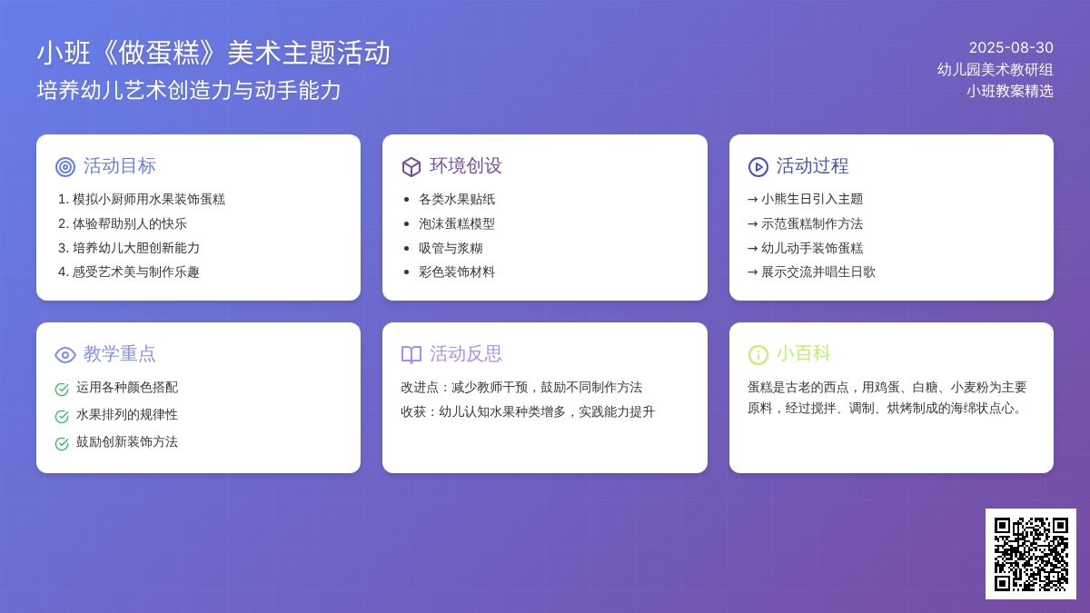 幼儿园小班教案《做蛋糕》含反思