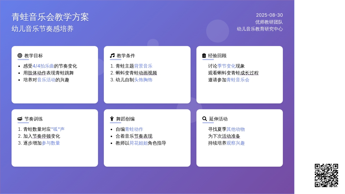 幼儿园中班音乐活动设计――青蛙音乐会