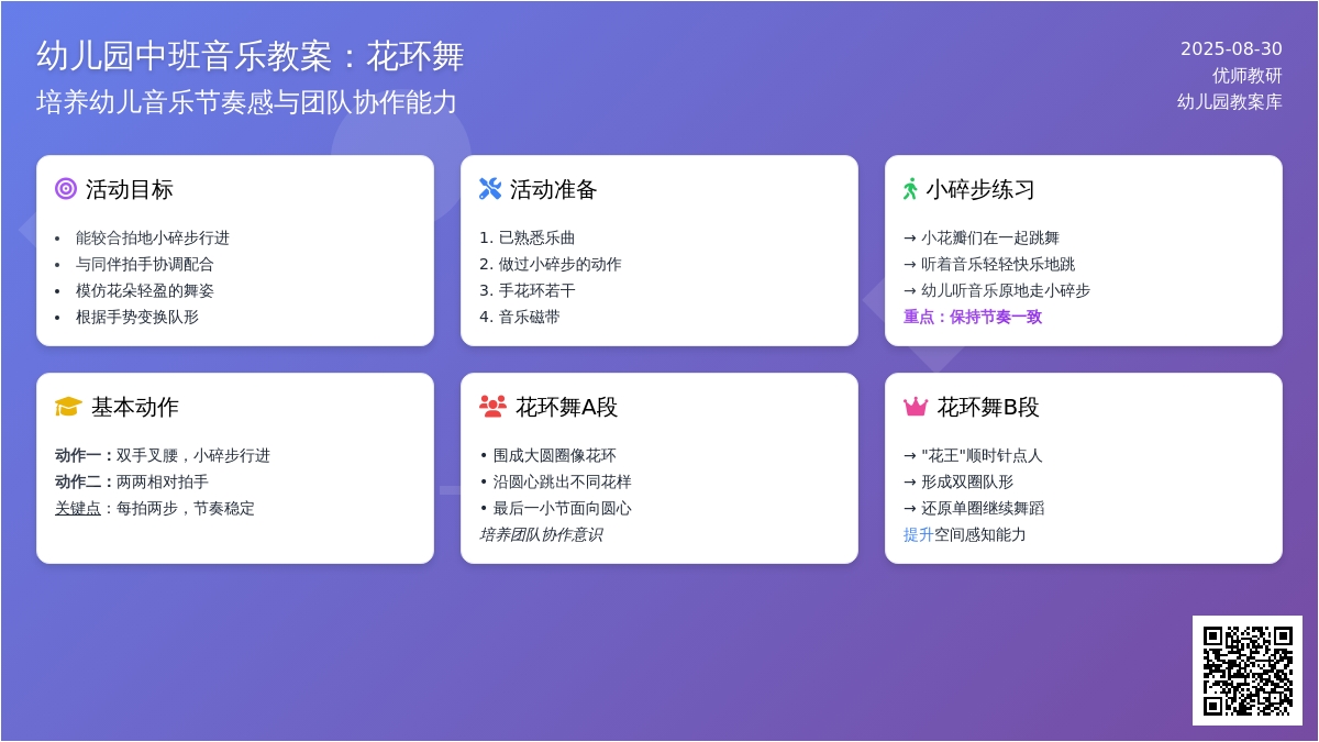 幼儿园中班音乐教案：花环舞