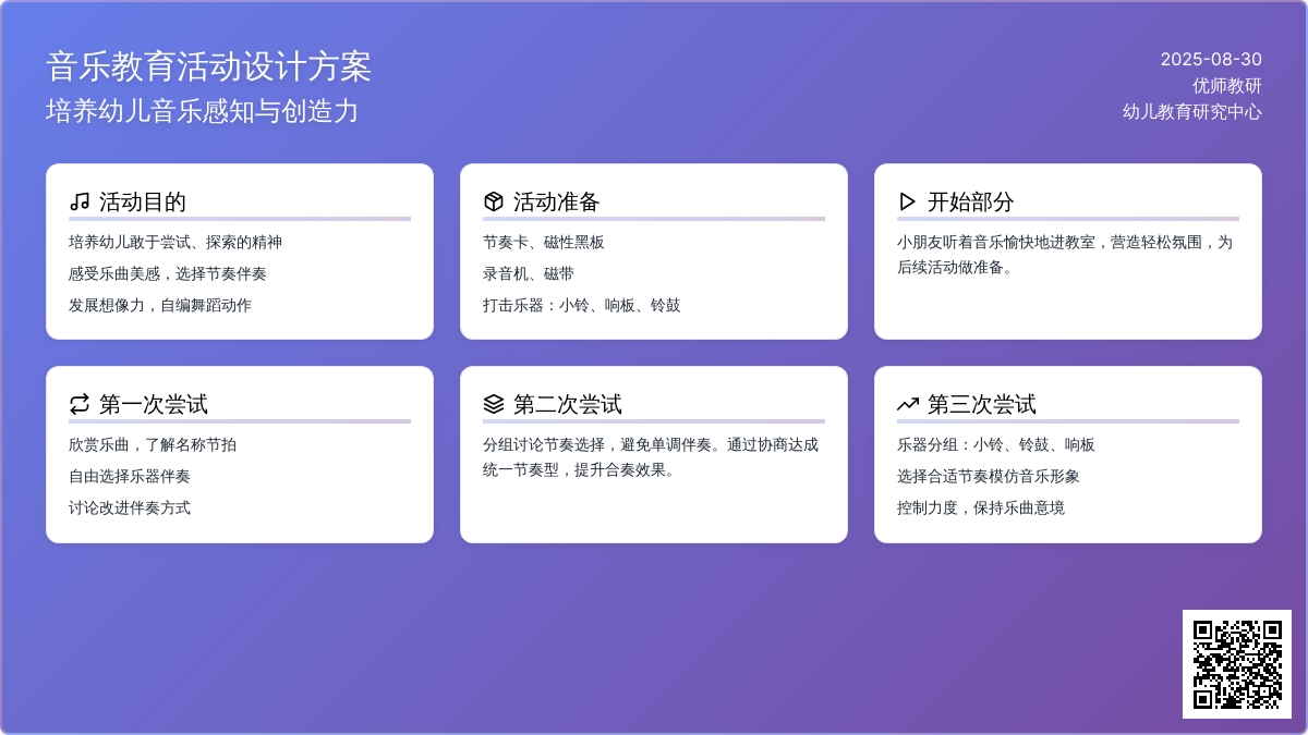 幼儿园中班艺术教案：打击乐