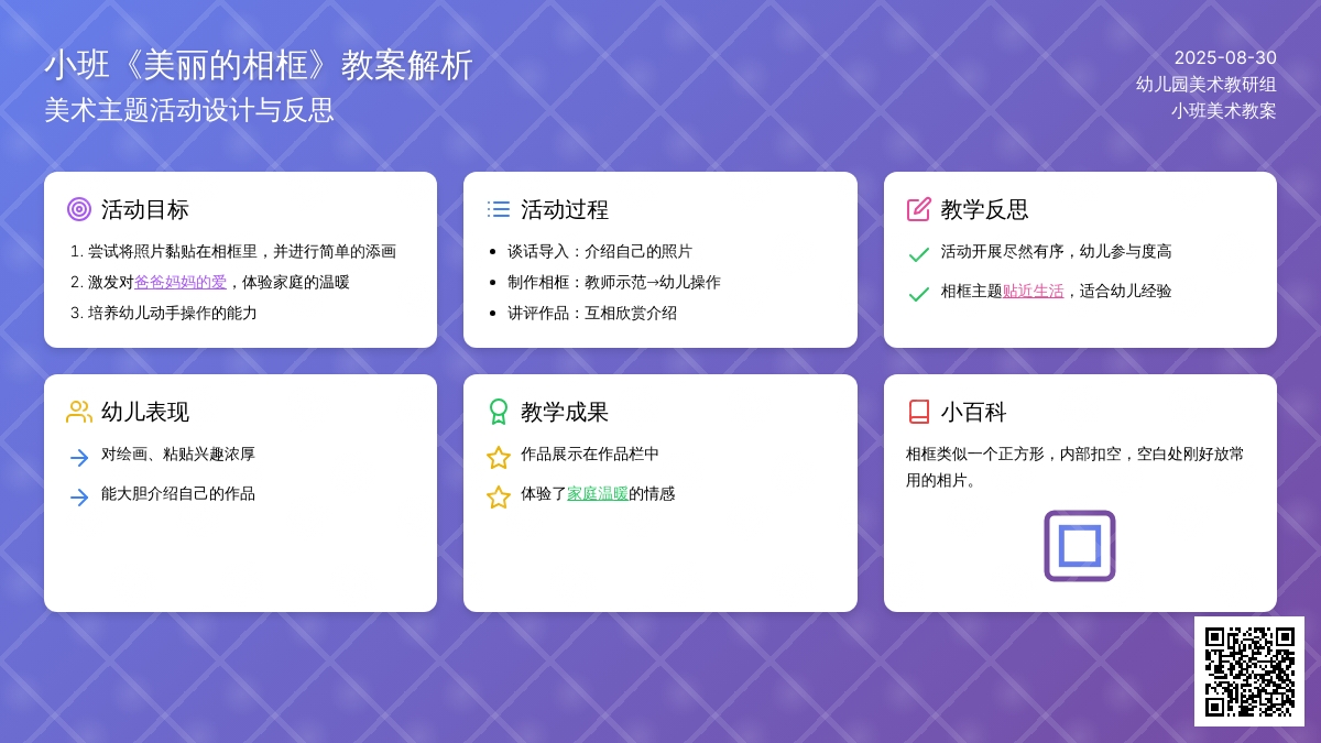 幼儿园小班教案《美丽的相框》含反思