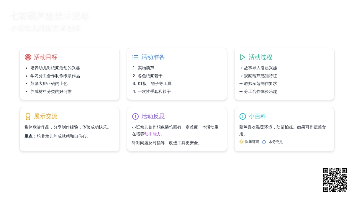 幼儿园小班教案《七彩葫芦娃》含反思