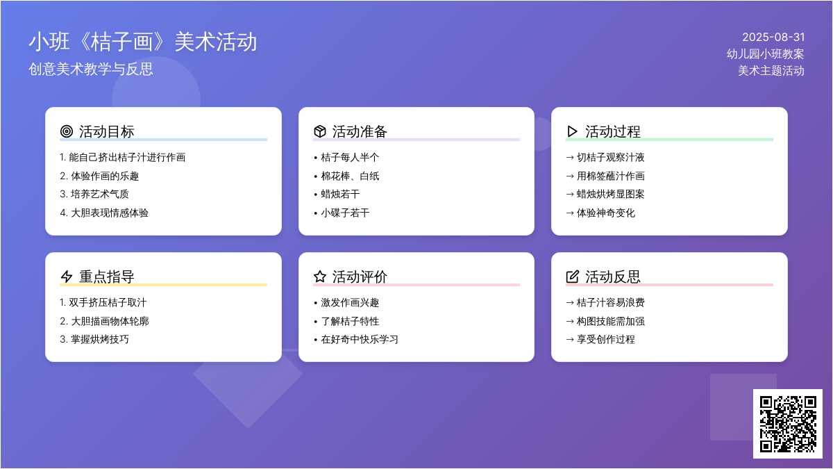 幼儿园小班教案《桔子画》含反思