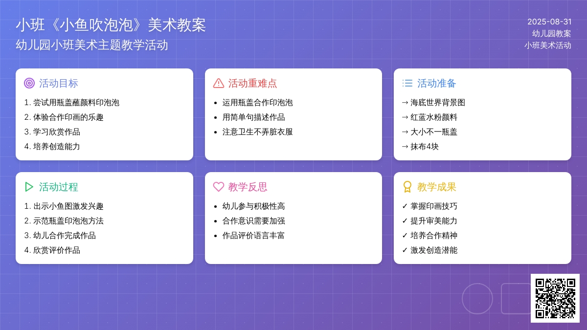 幼儿园小班教案《小鱼吹泡泡》含反思