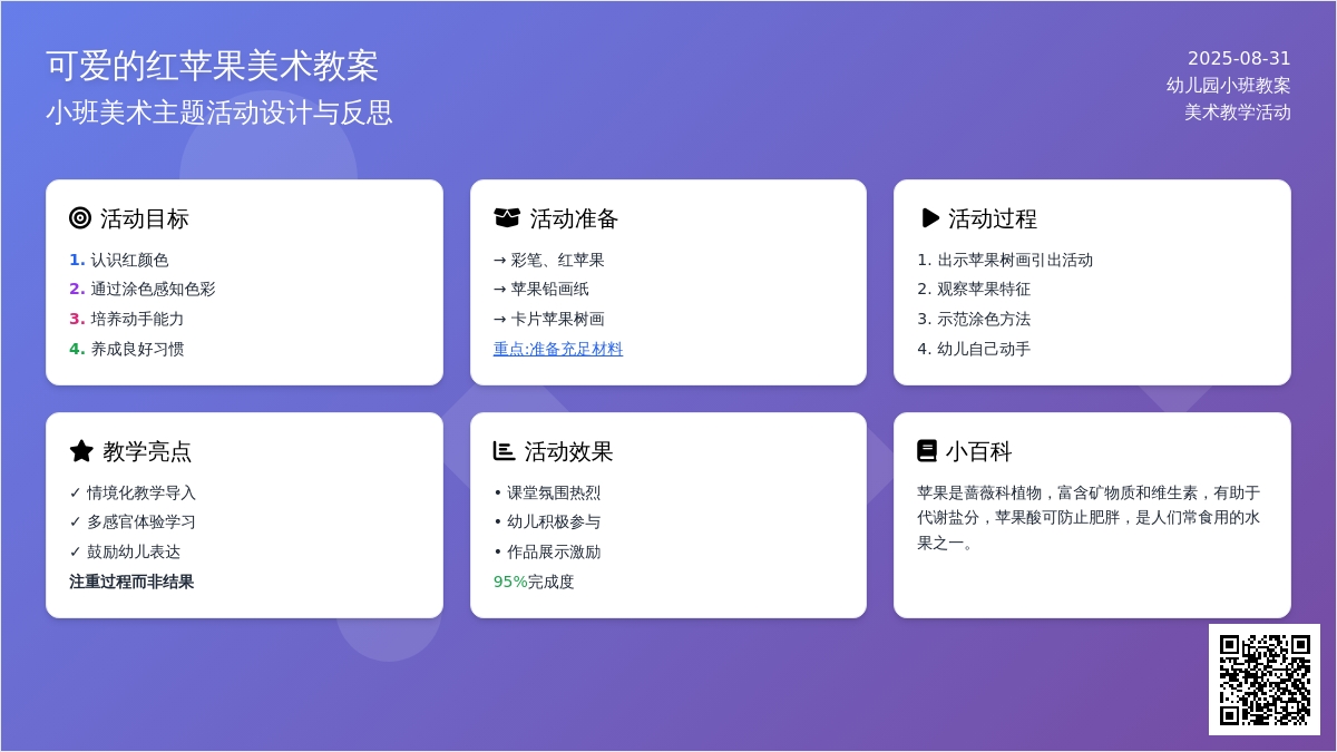 幼儿园小班教案《可爱的红苹果》含反思