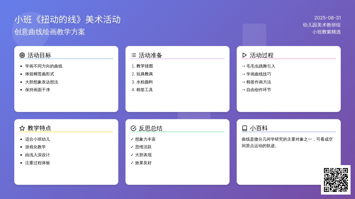 幼儿园小班教案《扭动的线》含反思