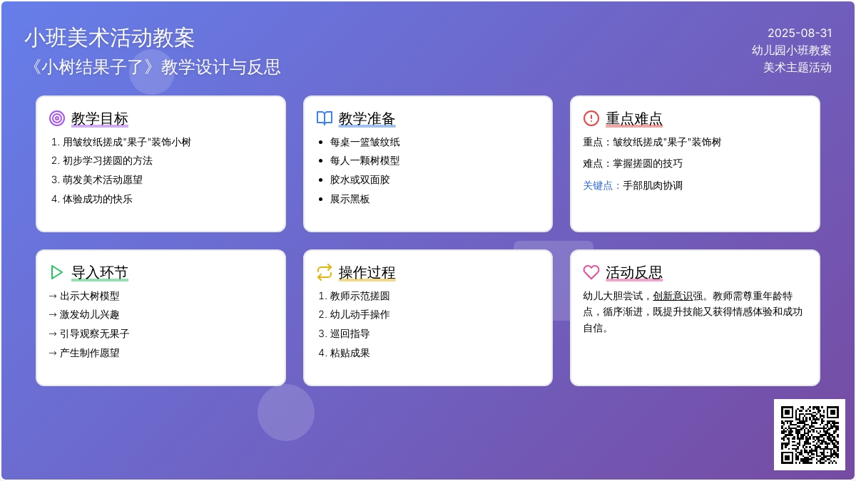 幼儿园小班教案《小树结果子了》含反思