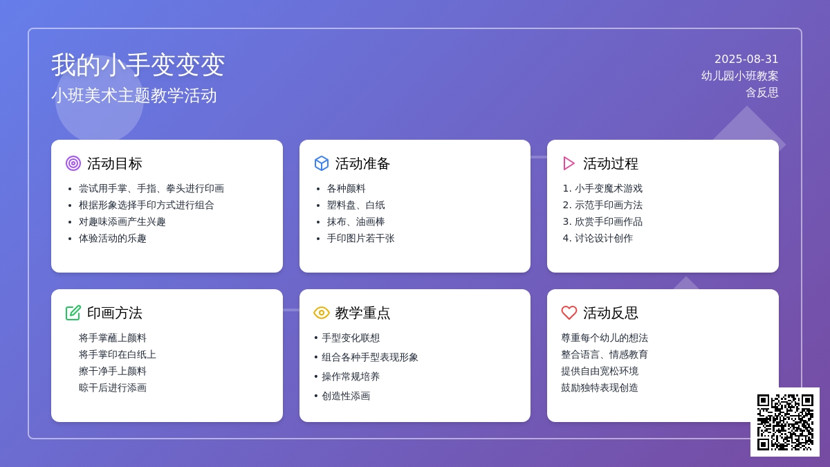 幼儿园小班教案《我的小手变变变》含反思