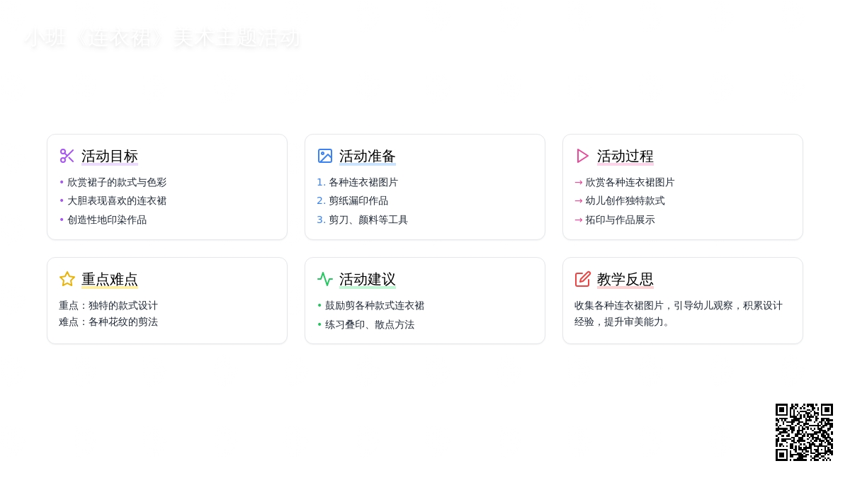 幼儿园小班教案《连衣裙》含反思