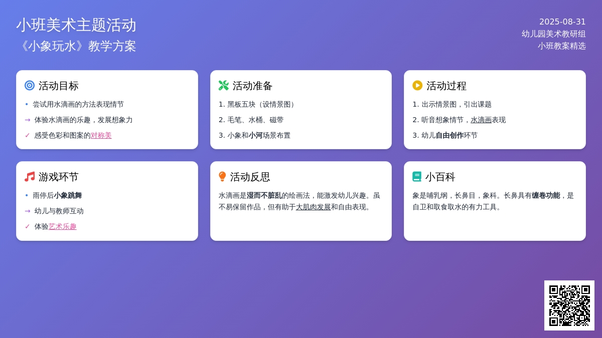 幼儿园小班教案《小象玩水》含反思