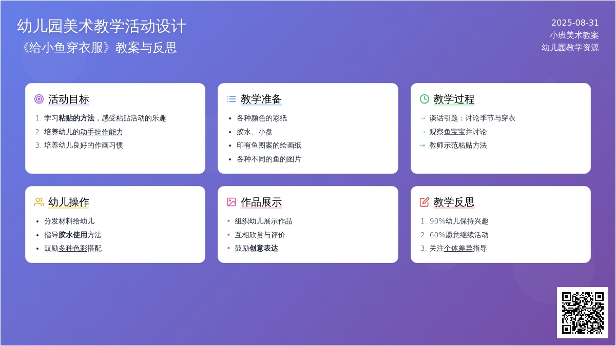 幼儿园小班教案《给小鱼穿衣服》含反思