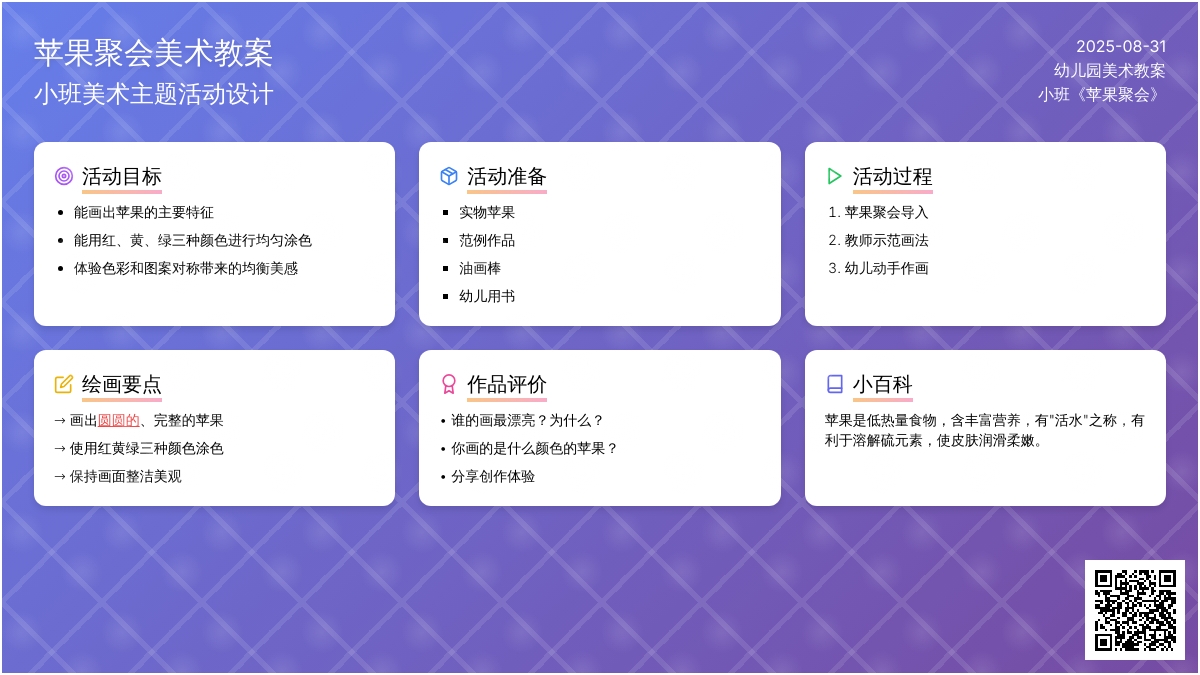 幼儿园小班教案《苹果聚会》