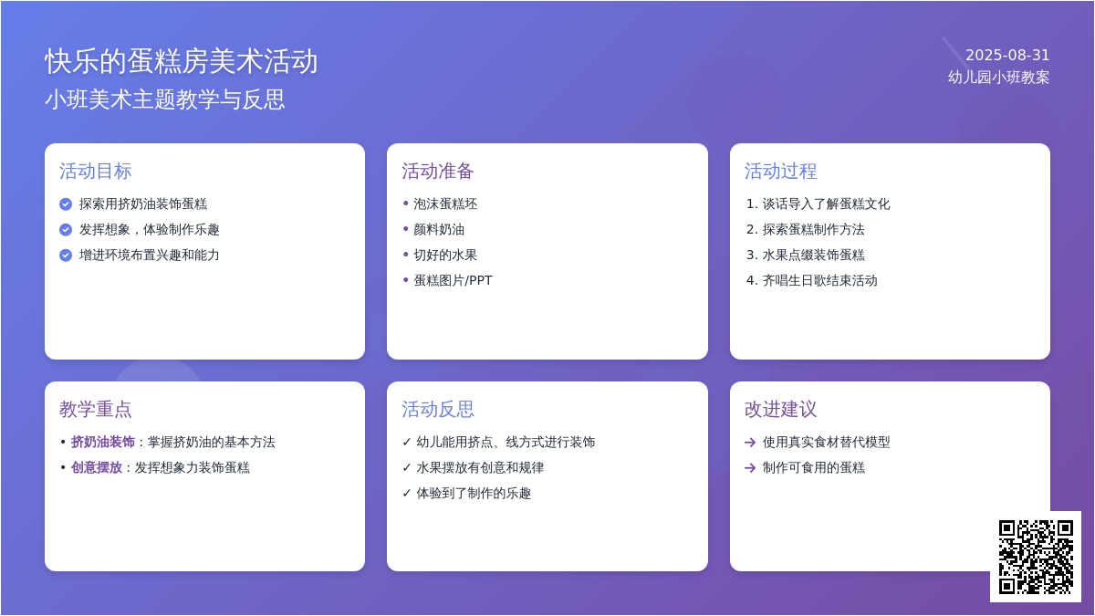 幼儿园小班教案《快乐的蛋糕房》含反思