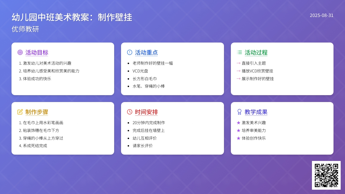 幼儿园中班美术优质课教案：制作壁挂