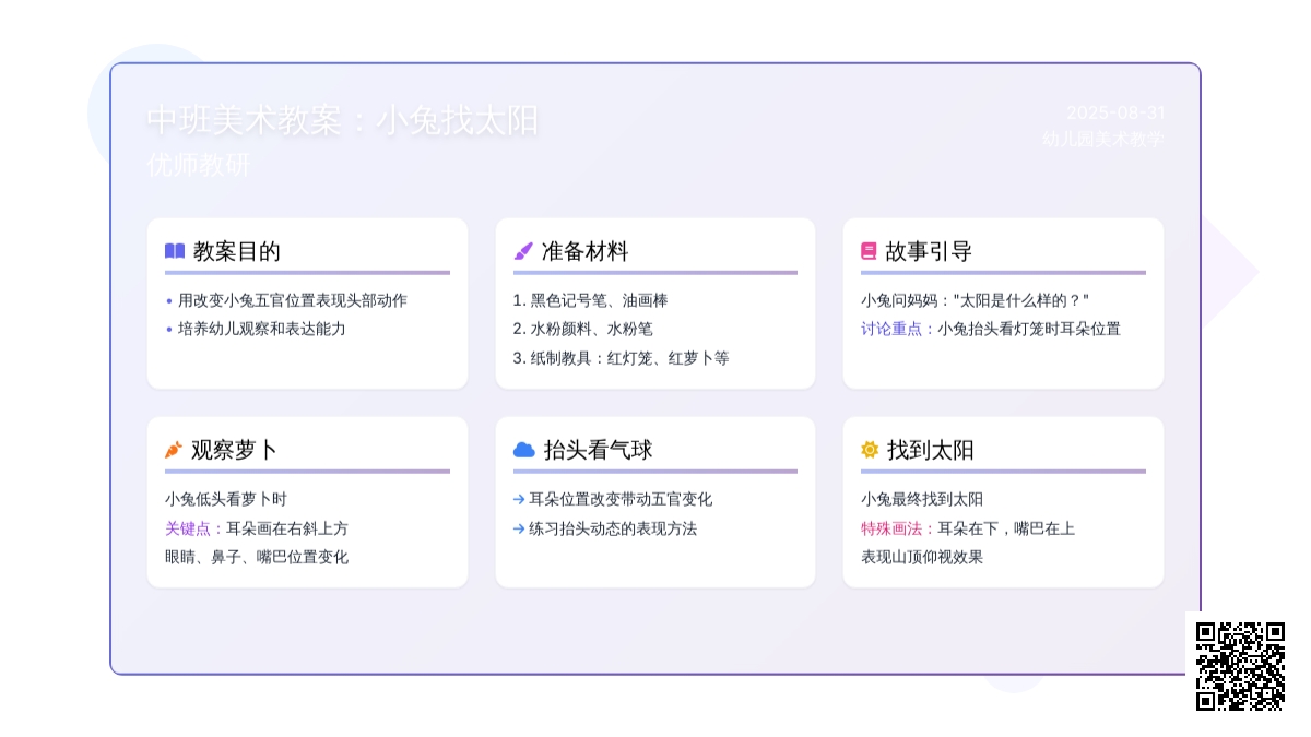 中班美术教案：小兔找太阳