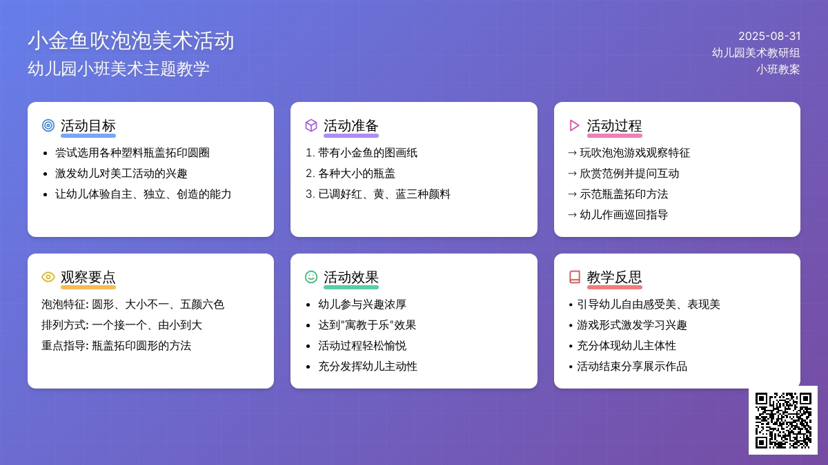 幼儿园小班教案《小金鱼吹泡泡》含反思