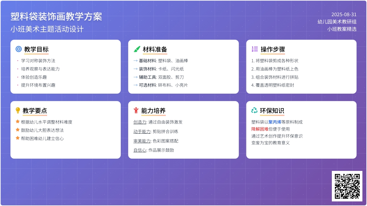 幼儿园小班教案《塑料袋装饰画》