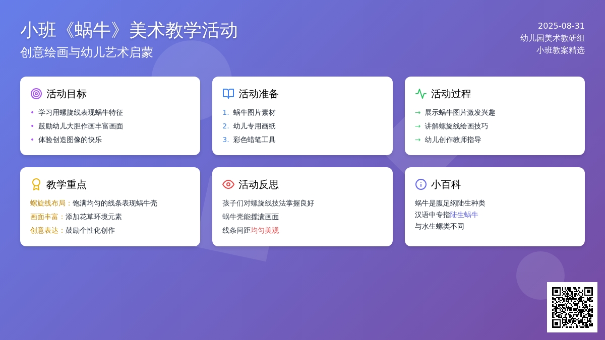 幼儿园小班教案《蜗牛》含反思