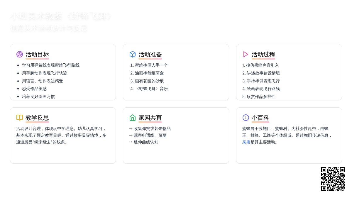 幼儿园小班上学期美术教案《野蜂飞舞》含反思