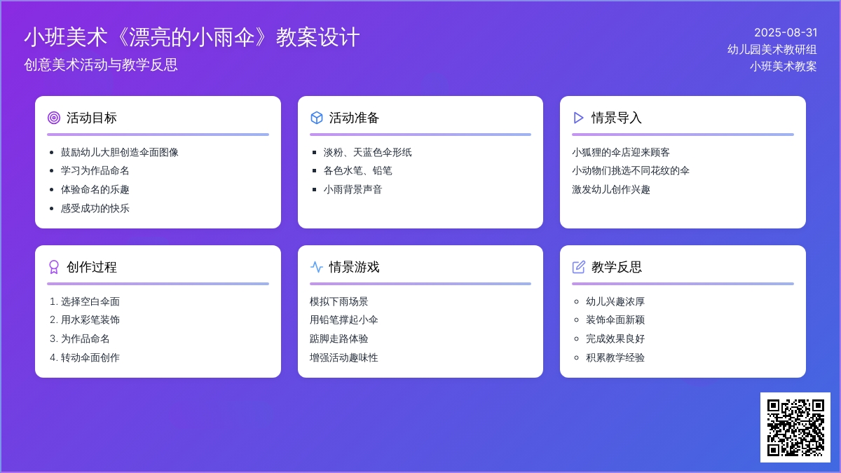 小班美术教案《漂亮的小雨伞》含反思
