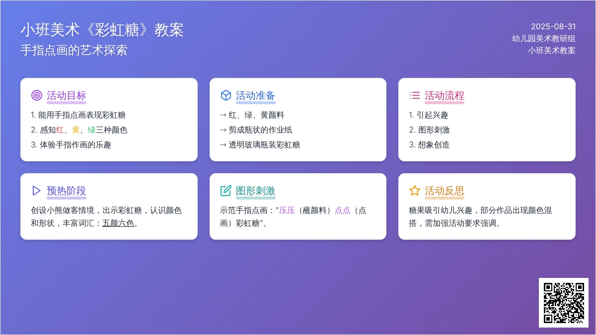 小班美术教案《彩虹糖》含反思