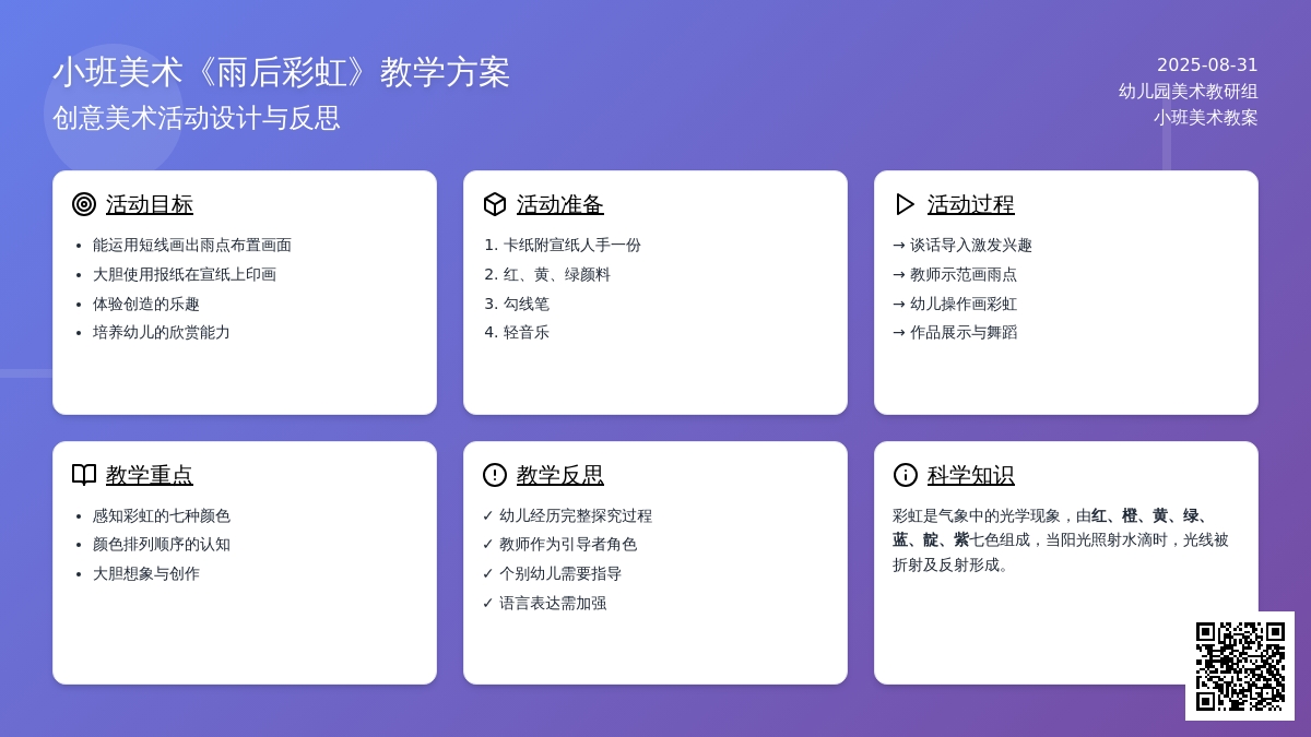小班美术教案《雨后彩虹》含反思