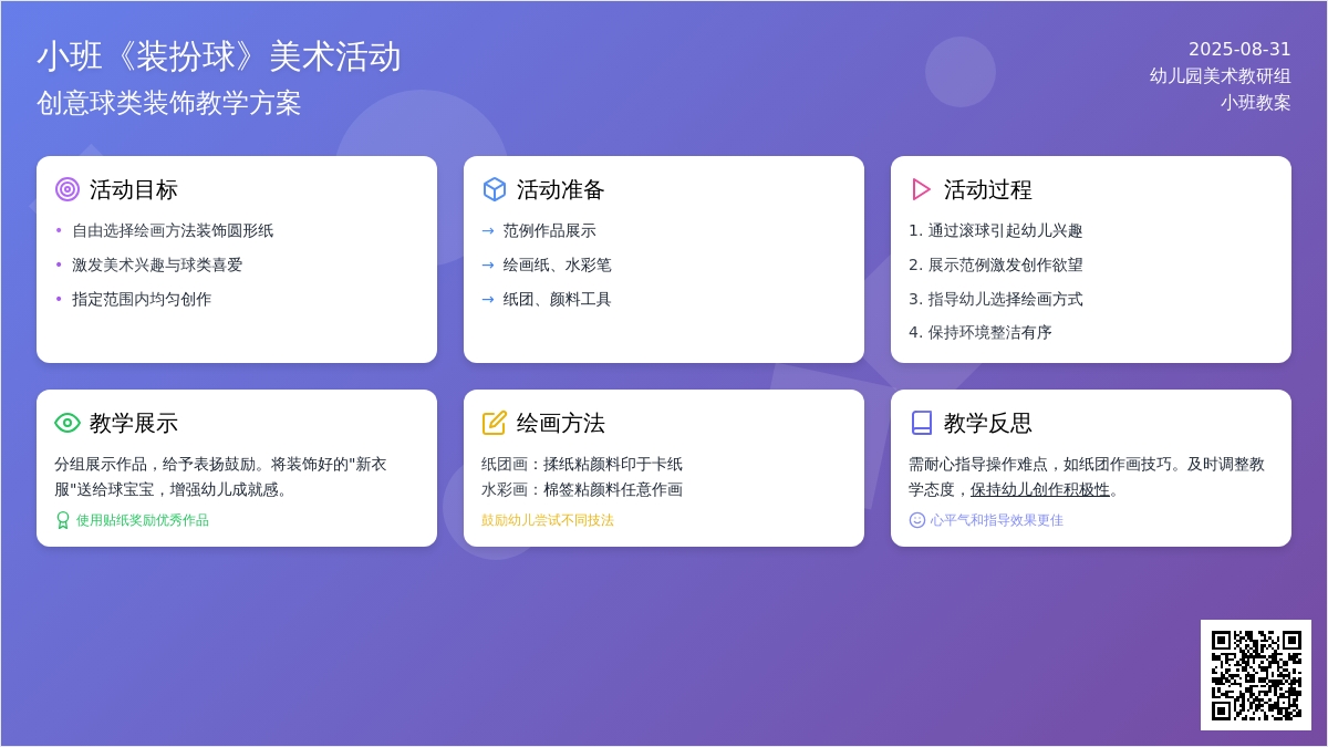 幼儿园小班教案《装扮球》含反思