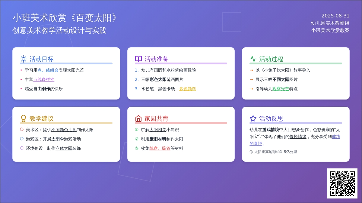 小班美术欣赏教案《百变太阳》含反思