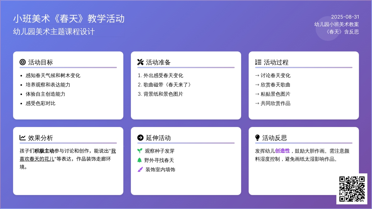 幼儿园小班美术教案《春天》含反思