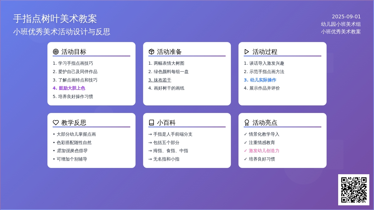 幼儿园小班优秀美术教案《手指点树叶》含反思