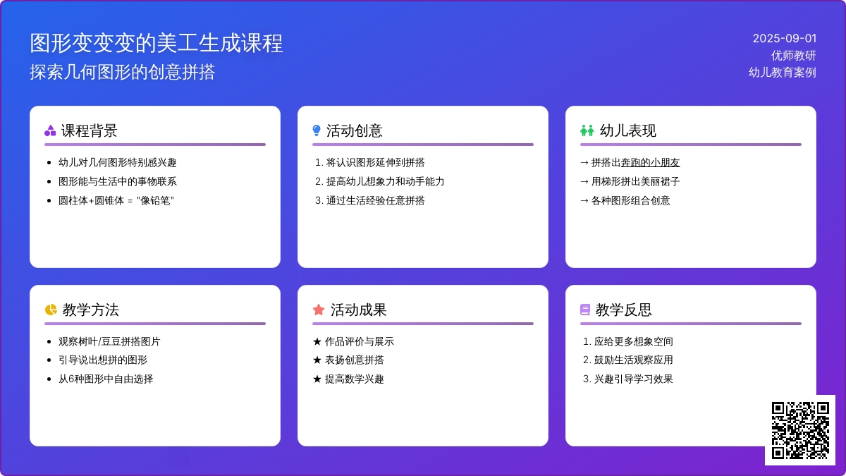 幼儿园中班美工活动：《图形变变变》案例分析