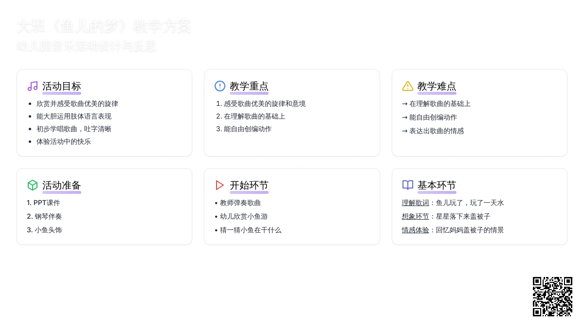 幼儿园大班教案《鱼儿的梦》含反思
