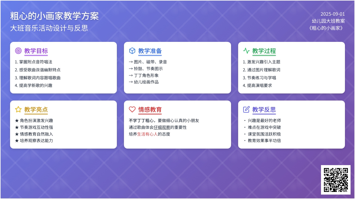 幼儿园大班教案《粗心的小画家》含反思