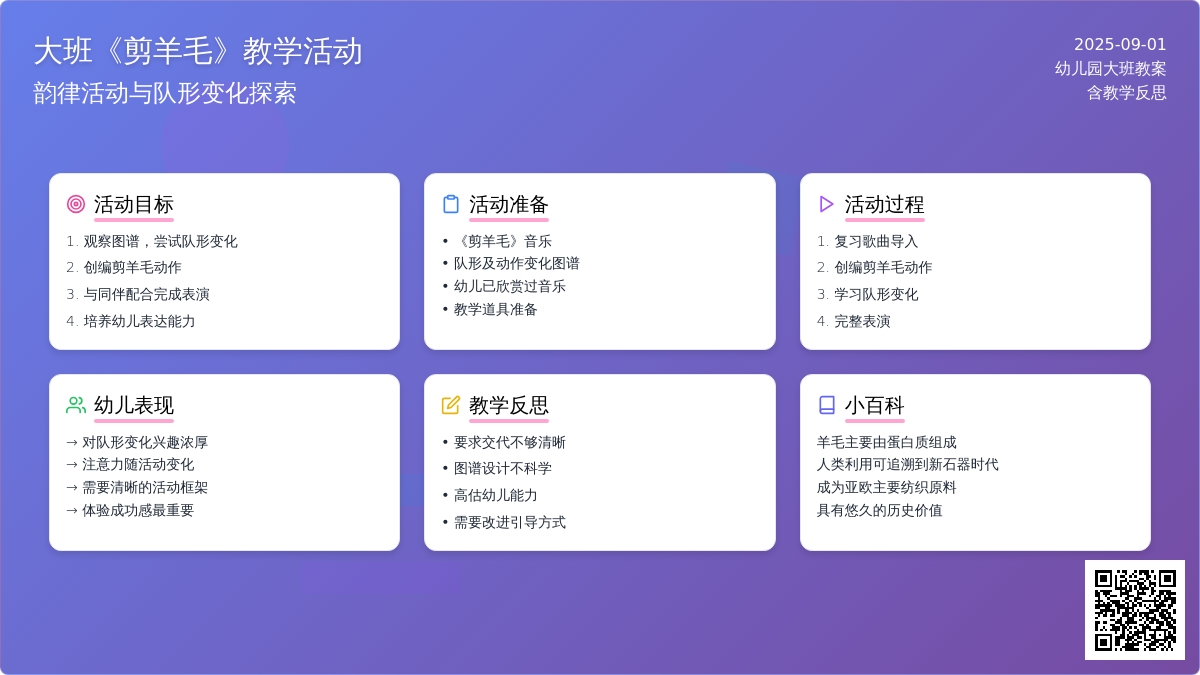幼儿园大班教案《剪羊毛》含反思