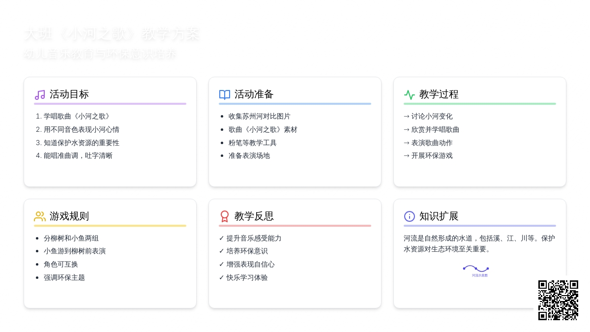 幼儿园大班教案《小河之歌》含反思