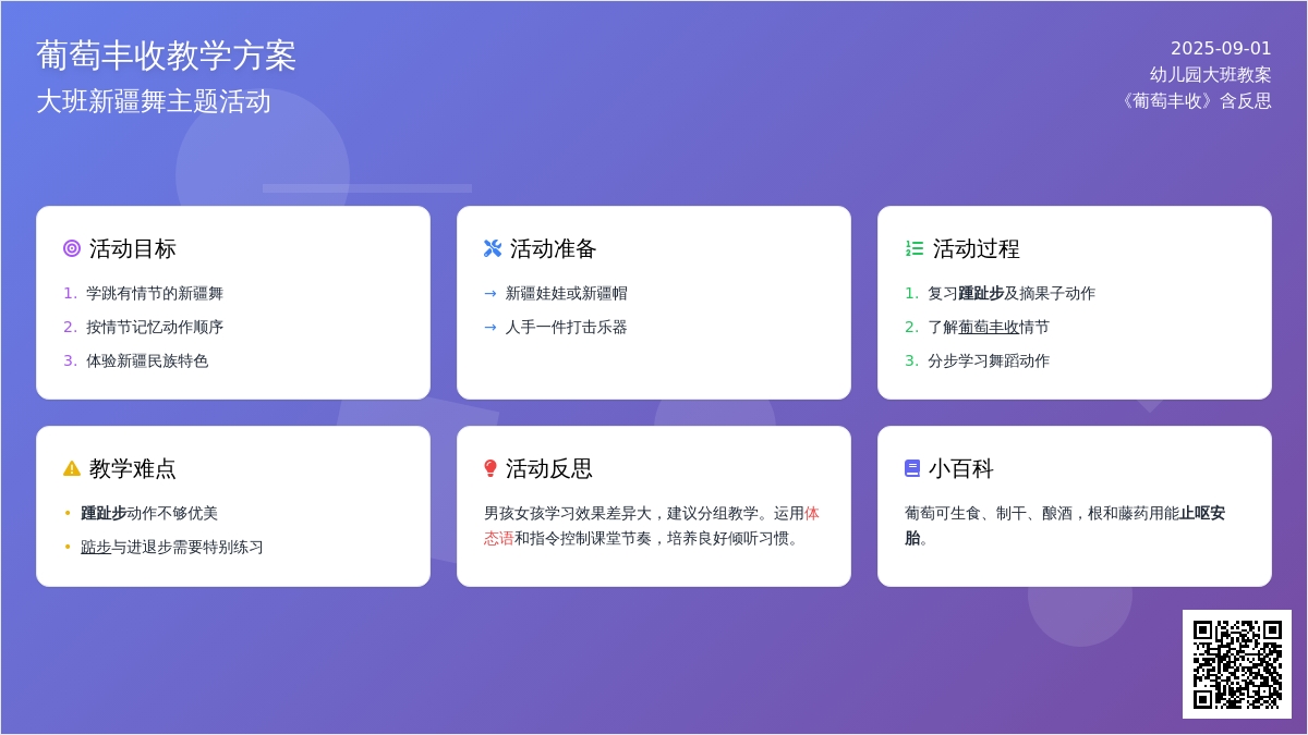 幼儿园大班教案《葡萄丰收》含反思