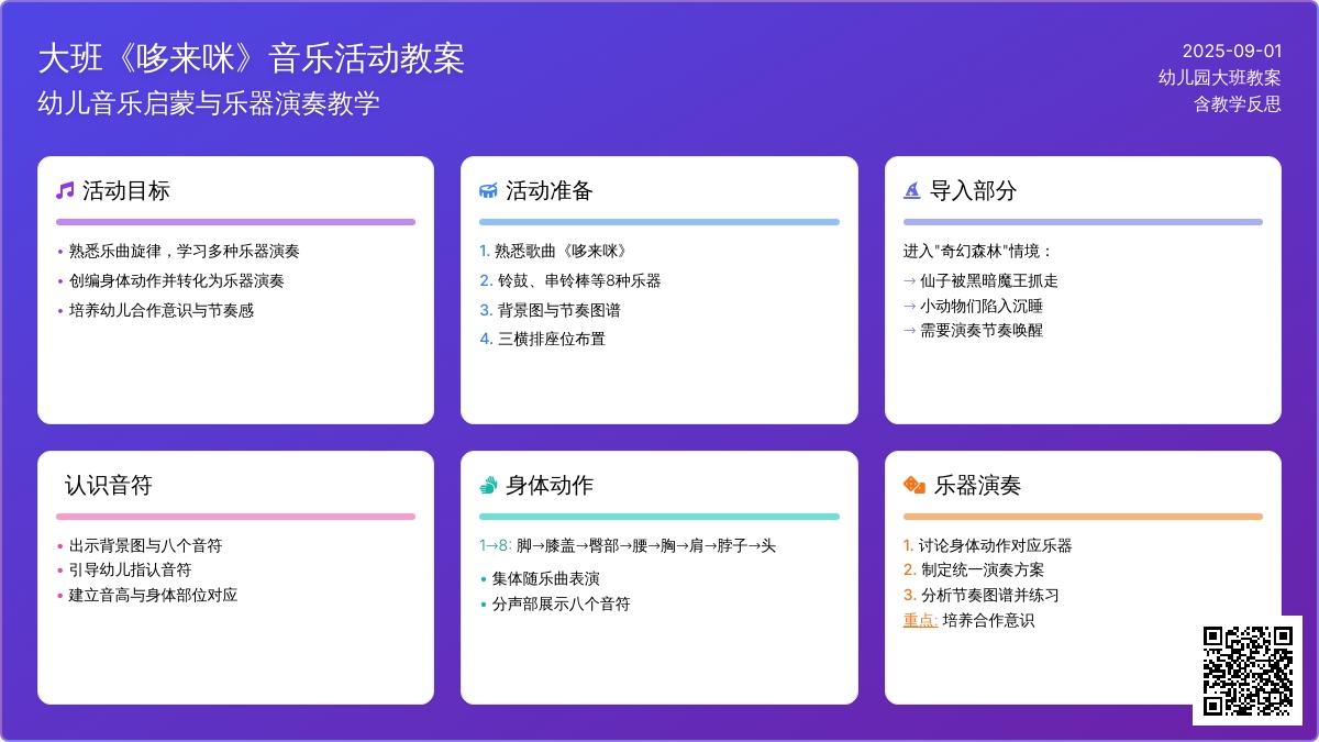 幼儿园大班教案《哆来咪》含反思