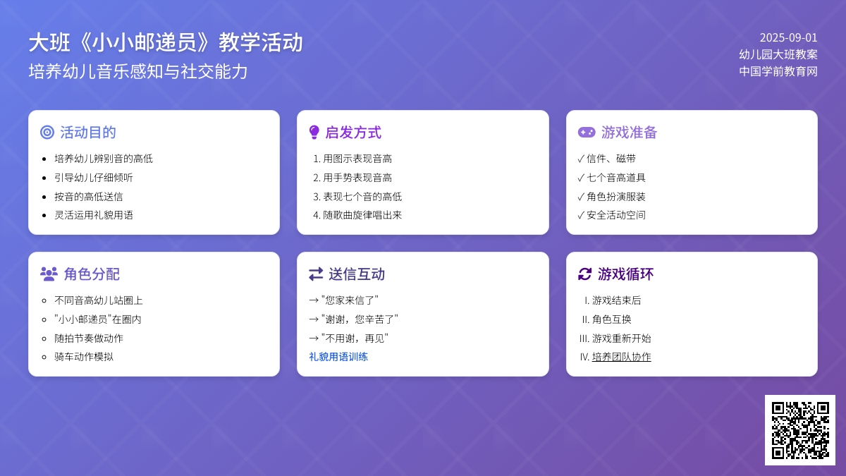 幼儿园大班教案《小小邮递员》