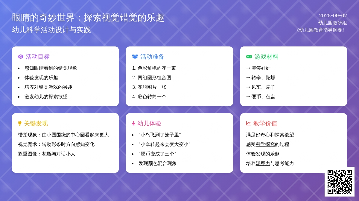 幼儿园中班科学活动:眼睛变魔术