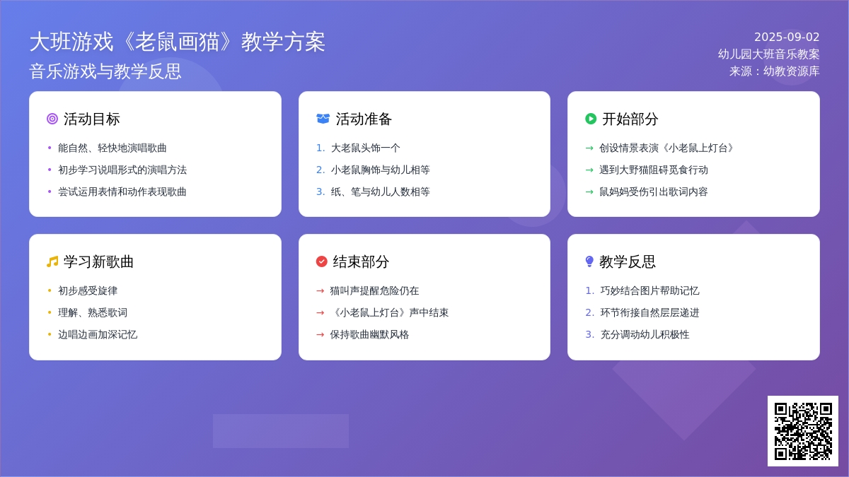 幼儿园大班音乐游戏教案《老鼠画猫》含反思
