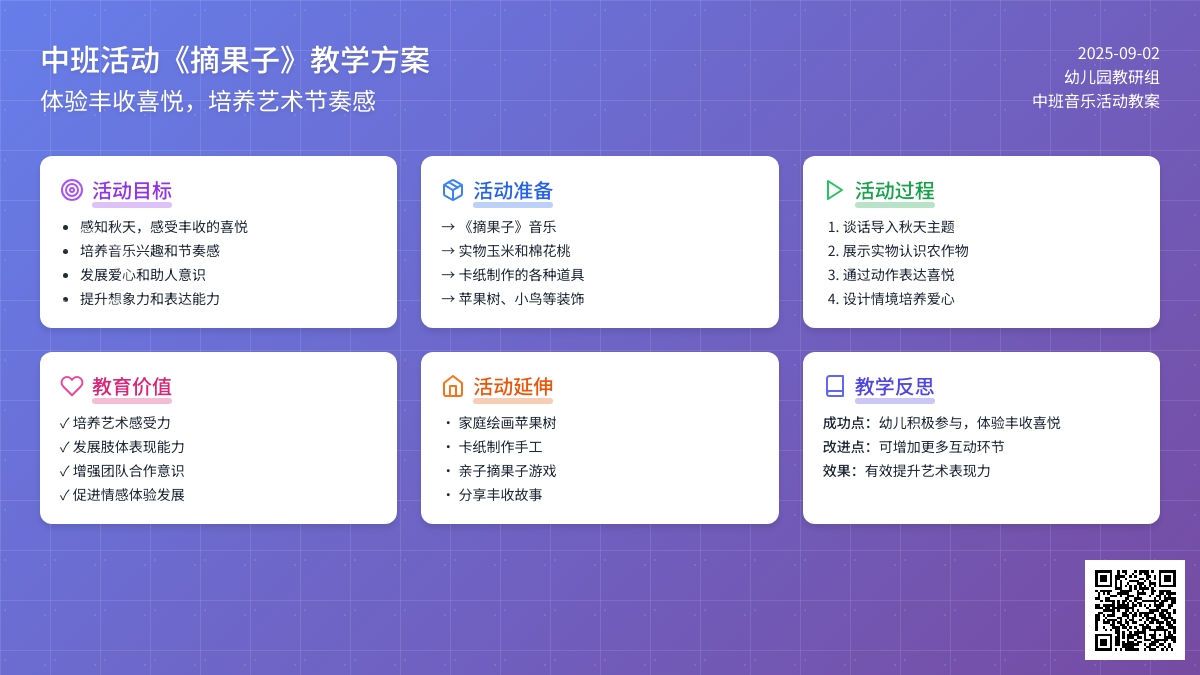 中班音乐活动教案《摘果子》含反思