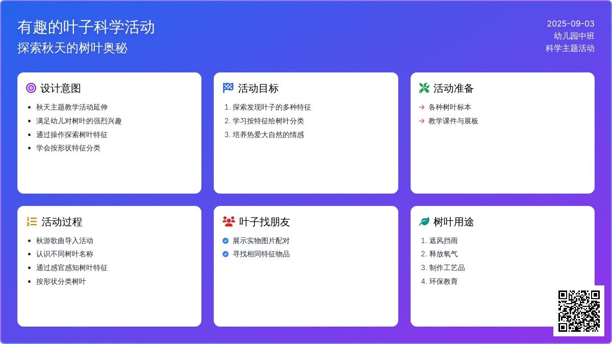 幼儿园中班科学教案：好玩的树叶