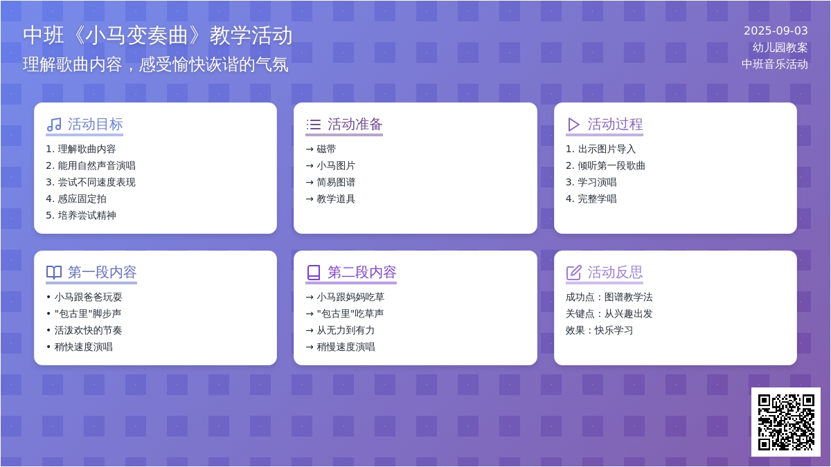 幼儿园中班教案《小马变奏曲》含反思